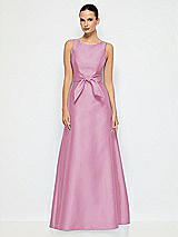 Alt View 1 Thumbnail - Powder Pink Jewel-Neck V-Back Maxi Dress with Mini Sash