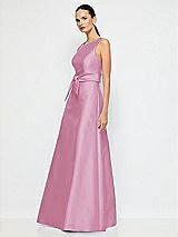 Alt View 2 Thumbnail - Powder Pink Jewel-Neck V-Back Maxi Dress with Mini Sash