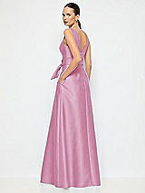 Alt View 3 Thumbnail - Powder Pink Jewel-Neck V-Back Maxi Dress with Mini Sash