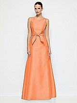 Alt View 1 Thumbnail - Portofino Orange Jewel-Neck V-Back Maxi Dress with Mini Sash