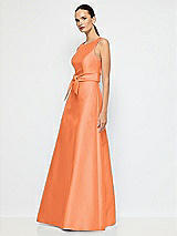 Alt View 2 Thumbnail - Portofino Orange Jewel-Neck V-Back Maxi Dress with Mini Sash