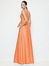 Alt View 3 Thumbnail - Portofino Orange Jewel-Neck V-Back Maxi Dress with Mini Sash