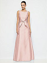 Alt View 1 Thumbnail - Rose Jewel-Neck V-Back Maxi Dress with Mini Sash