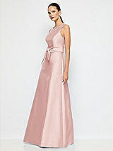 Alt View 2 Thumbnail - Rose Jewel-Neck V-Back Maxi Dress with Mini Sash