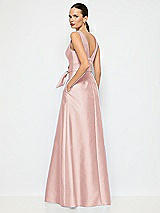 Alt View 3 Thumbnail - Rose Jewel-Neck V-Back Maxi Dress with Mini Sash