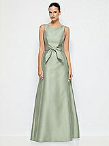 Alt View 1 Thumbnail - Sage Jewel-Neck V-Back Maxi Dress with Mini Sash