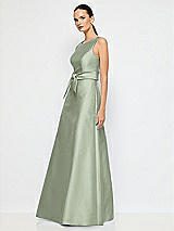 Alt View 2 Thumbnail - Sage Jewel-Neck V-Back Maxi Dress with Mini Sash