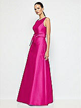 Alt View 2 Thumbnail - Think Pink Jewel-Neck V-Back Maxi Dress with Mini Sash