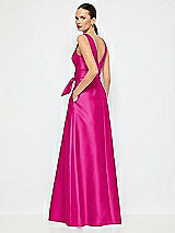 Alt View 3 Thumbnail - Think Pink Jewel-Neck V-Back Maxi Dress with Mini Sash