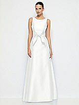 Alt View 1 Thumbnail - White Jewel-Neck V-Back Maxi Dress with Mini Sash