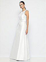 Alt View 2 Thumbnail - White Jewel-Neck V-Back Maxi Dress with Mini Sash
