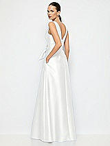 Alt View 3 Thumbnail - White Jewel-Neck V-Back Maxi Dress with Mini Sash