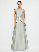 Alt View 1 Thumbnail - Willow Green Jewel-Neck V-Back Maxi Dress with Mini Sash