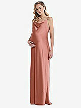 Front View Thumbnail - Desert Rose Cowl-Neck Tie-Strap Maternity Slip Dress