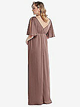 Rear View Thumbnail - Sienna Flutter Bell Sleeve Empire Maternity Dress