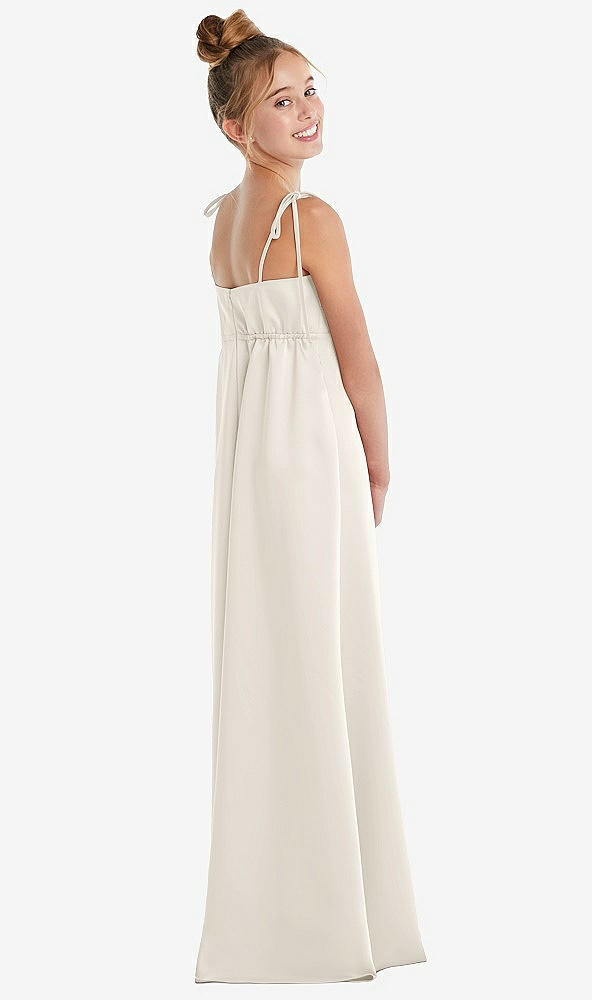 Back View - Ivory Tie Shoulder Empire Waist Junior Bridesmaid Dress