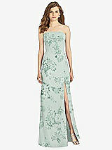 Front View Thumbnail - Mint Green Floral Bella Bridesmaids Dress BB139