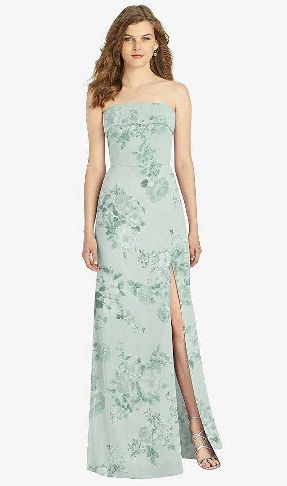 Front View - Mint Green Floral Bella Bridesmaids Dress BB139