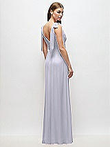 Rear View Thumbnail - Silver Dove Plunge Neckline Bow Shoulder Empire Waist Chiffon Maxi Dress