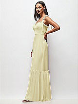Side View Thumbnail - Butter Yellow Tie-Shoulder Bustier Bodice Ruffle-Hem Maxi Dress