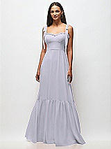 Front View Thumbnail - Silver Dove Tie-Shoulder Bustier Bodice Ruffle-Hem Maxi Dress