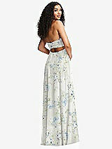 Alt View 7 Thumbnail - Bleu Garden Strapless Empire Waist Cutout Maxi Dress with Covered Button Detail