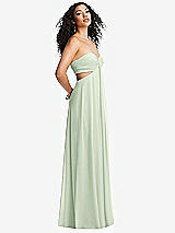 Alt View 4 Thumbnail - Mint Green Strapless Empire Waist Cutout Maxi Dress with Covered Button Detail