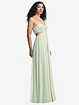 Alt View 6 Thumbnail - Mint Green Strapless Empire Waist Cutout Maxi Dress with Covered Button Detail