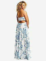 Alt View 3 Thumbnail - Cottage Rose Dusk Blue Strapless Empire Waist Cutout Maxi Dress with Covered Button Detail