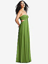Alt View 4 Thumbnail - Peridot Green Strapless Empire Waist Cutout Maxi Dress with Covered Button Detail