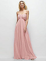Front View Thumbnail - Rose Strapless Empire Waist Cutout Maxi Dress with Covered Button Detail