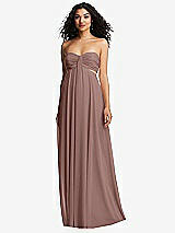 Alt View 5 Thumbnail - Sienna Strapless Empire Waist Cutout Maxi Dress with Covered Button Detail