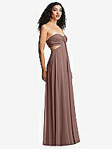 Alt View 6 Thumbnail - Sienna Strapless Empire Waist Cutout Maxi Dress with Covered Button Detail