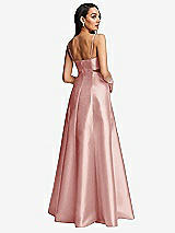 Rear View Thumbnail - Rose Open Neckline Cutout Satin Twill A-Line Gown with Pockets