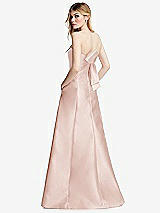 Side View Thumbnail - Blush Strapless A-line Satin Gown with Modern Bow Detail