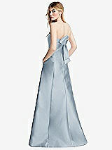 Side View Thumbnail - Mist Strapless A-line Satin Gown with Modern Bow Detail