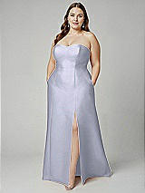 Alt View 1 Thumbnail - Silver Dove Strapless A-line Satin Gown with Modern Bow Detail