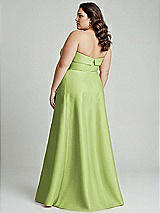 Alt View 2 Thumbnail - Mojito Strapless Bias Cuff Bodice Satin Gown with Pockets