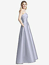 Alt View 5 Thumbnail - Silver Dove Strapless Bias Cuff Bodice Satin Gown with Pockets