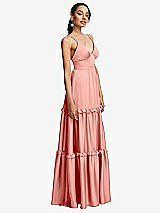 Side View Thumbnail - Rose Low-Back Triangle Maxi Dress with Ruffle-Trimmed Tiered Skirt