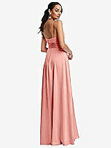 Rear View Thumbnail - Rose Triangle Cutout Bodice Maxi Dress with Adjustable Straps