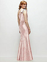 Alt View 6 Thumbnail - Bow And Blossom Print Bow One-Shoulder Floral Satin Trumpet Gown