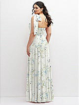 Alt View 3 Thumbnail - Bleu Garden Chiffon Convertible Maxi Dress with Multi-Way Tie Straps