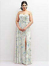 Alt View 4 Thumbnail - Bleu Garden Chiffon Convertible Maxi Dress with Multi-Way Tie Straps