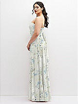 Alt View 5 Thumbnail - Bleu Garden Chiffon Convertible Maxi Dress with Multi-Way Tie Straps