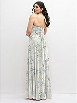 Alt View 6 Thumbnail - Bleu Garden Chiffon Convertible Maxi Dress with Multi-Way Tie Straps