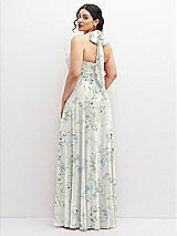 Rear View Thumbnail - Bleu Garden Chiffon Convertible Maxi Dress with Multi-Way Tie Straps