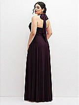 Rear View Thumbnail - Deep Plum Chiffon Convertible Maxi Dress with Multi-Way Tie Straps
