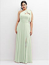 Alt View 1 Thumbnail - Mint Green Chiffon Convertible Maxi Dress with Multi-Way Tie Straps
