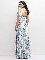 Alt View 3 Thumbnail - Cottage Rose Dusk Blue Chiffon Convertible Maxi Dress with Multi-Way Tie Straps